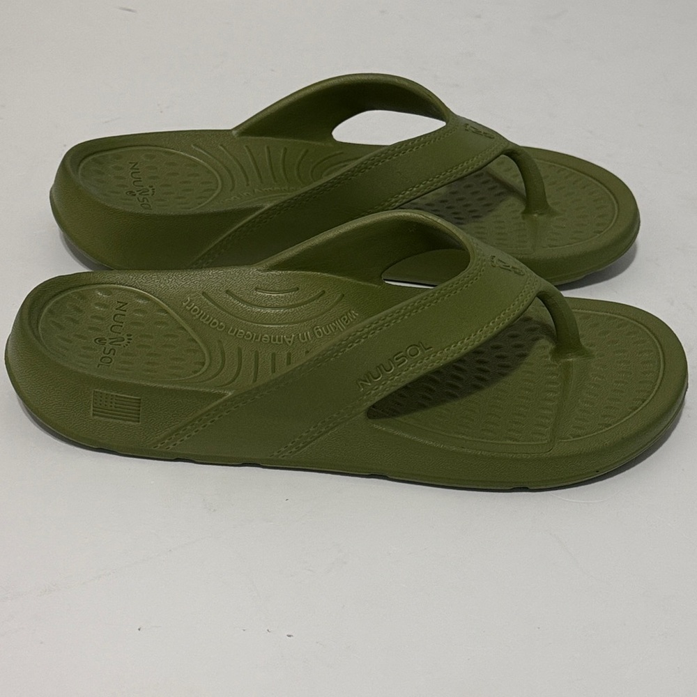 NUUSOLGreen Flip Flops Made in The U.S.A.  UNISEX